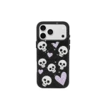 JW PEI Skull And Heart Rhinestone Phone Case in Black | Phone Cases | Luxury Shoes 