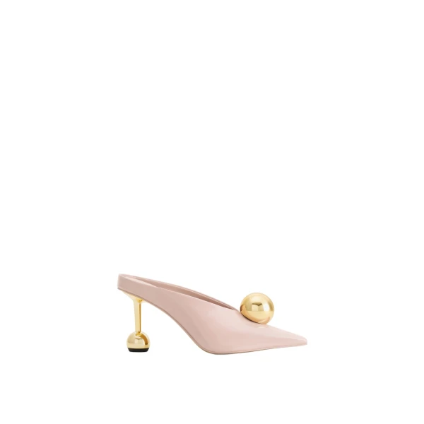 JW PEI Sofia Angled Vamp Heel Mules in Dusty Pink | Mules | Luxury Shoes 