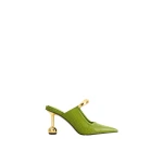 JW PEI Sofia Metal Accent Sphere Heel Mules in Green JW PEI Sofia Metal Accent Sphere Heel Mules in Green | Mules | Luxury Shoes