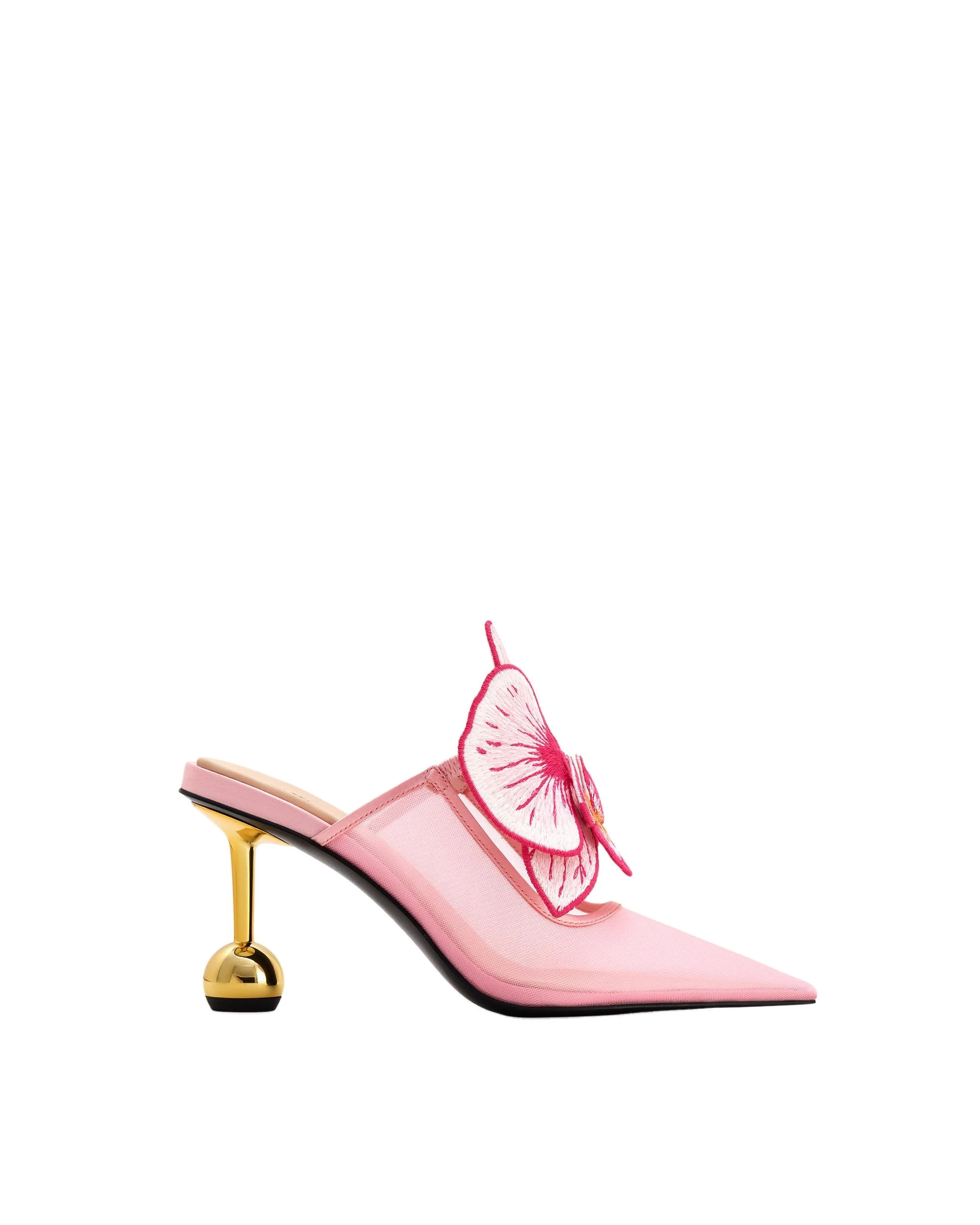 JW PEI Sofia Orchid Sphere Heel Mules in Pink JW PEI Sofia Orchid Sphere Heel Mules in Pink | Mules | Luxury Shoes