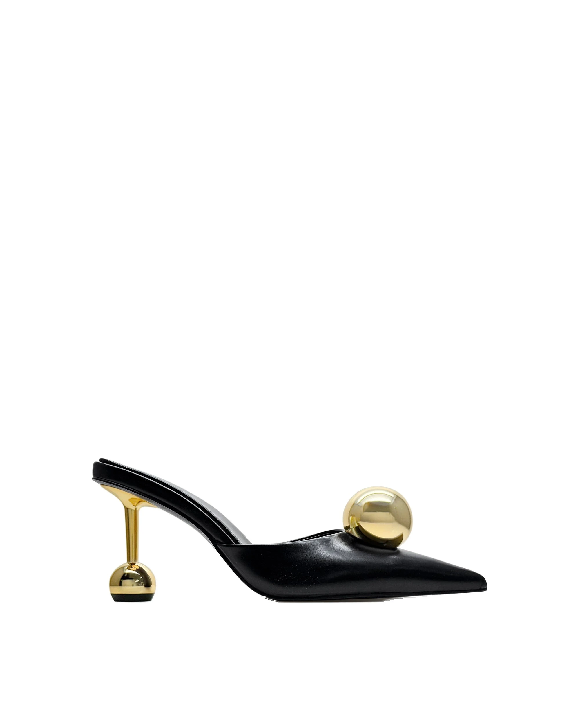 JW PEI Sofia Sphere Heel Mules in Black JW PEI Sofia Sphere Heel Mules in Black | Mules | Luxury Shoes