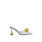 JW PEI Sofia Woven Sphere Heel Mules in Silver & Gold JW PEI Sofia Woven Sphere Heel Mules in Silver & Gold | Mules | Luxury Shoes