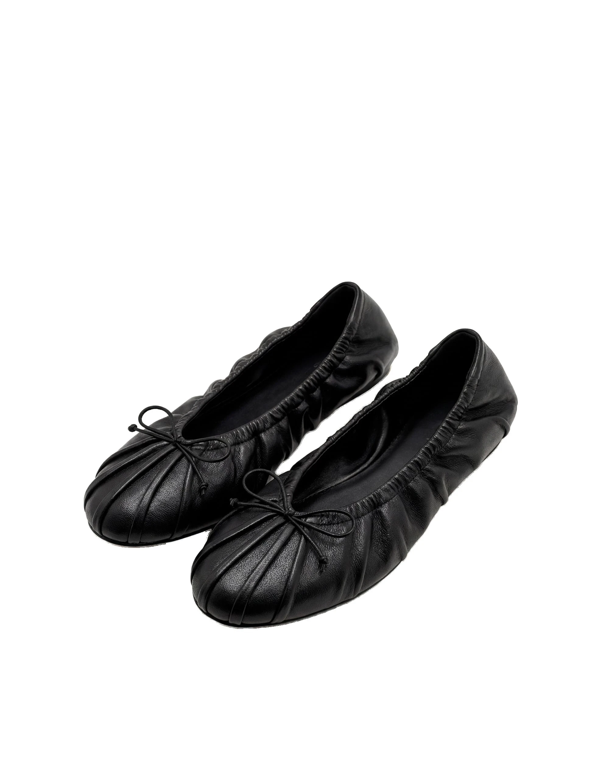 JW PEI Solenne Ruched Drawstring Ballet Flats in Black JW PEI Solenne Ruched Drawstring Ballet Flats in Black | Flats | Luxury Shoes