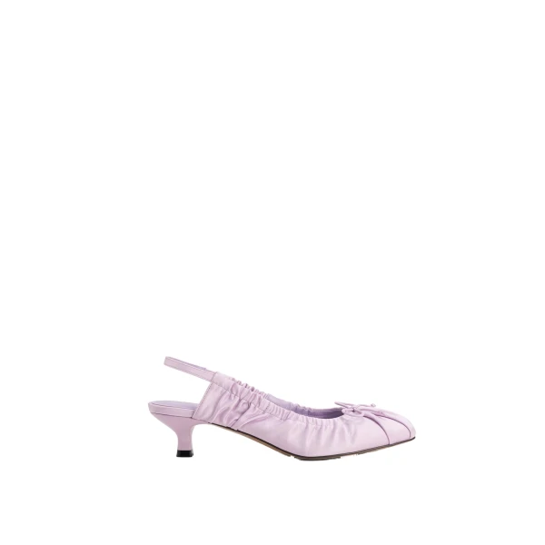 JW PEI Solenne Satin Bow Ruched Slingback Pumps in Purple | Heels | Luxury Shoes 