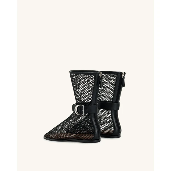 JW PEI Sophia Mesh Boots in Black | Boots | Luxury Shoes 