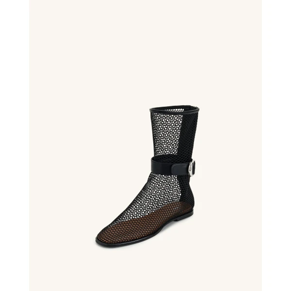 JW PEI Sophia Mesh Boots in Black | Boots | Luxury Shoes 