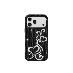 JW PEI Sparkling Heart Artificial Crystal Phone Case in Black | Phone Cases | Luxury Shoes 