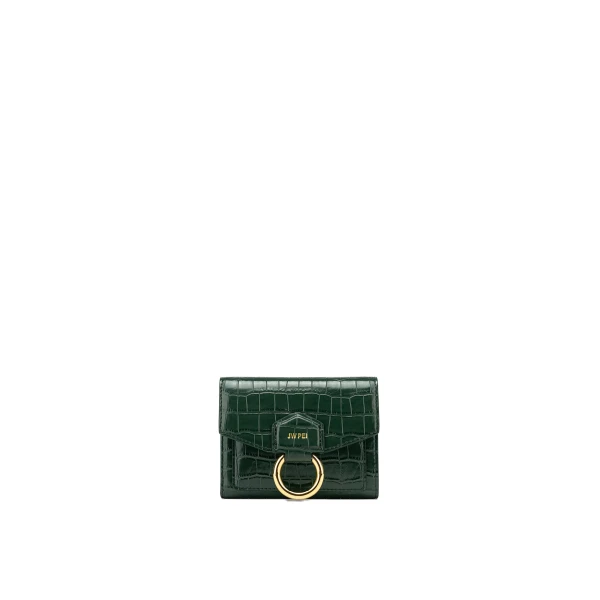 JW PEI Stella Wallet in Dark Green Croc | Wallets & Purses | Luxury Shoes 