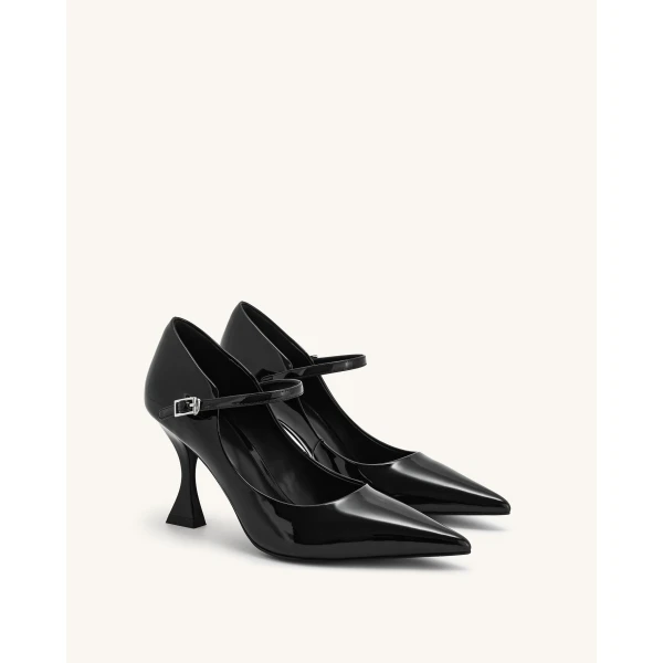 JW PEI Thalina Patent Vegan Leather Pumps in Black | Heels | Luxury Shoes 