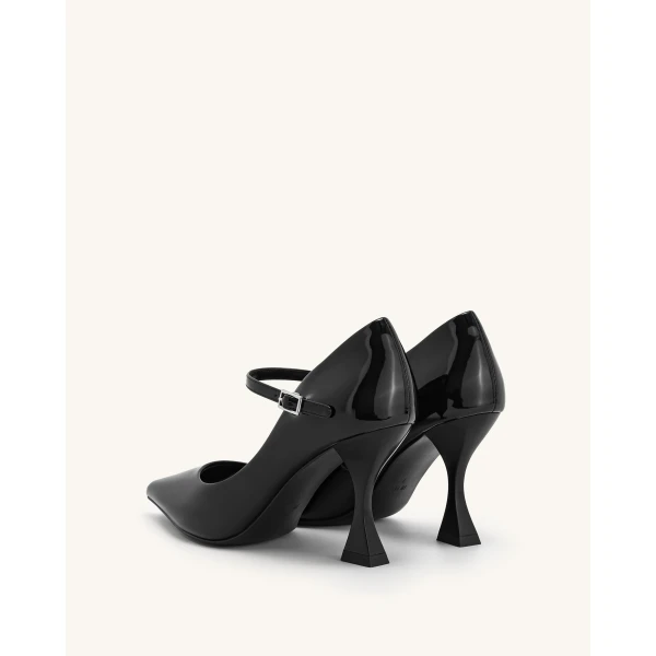 JW PEI Thalina Patent Vegan Leather Pumps in Black | Heels | Luxury Shoes 