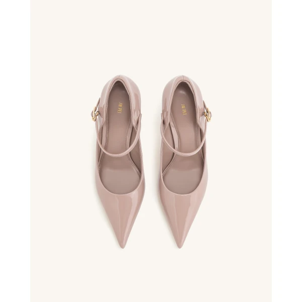 JW PEI Thalina Patent Vegan Leather Pumps in Dusty Pink | Heels | Luxury Shoes 