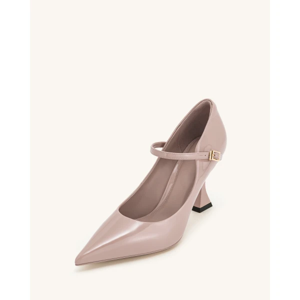 JW PEI Thalina Patent Vegan Leather Pumps in Dusty Pink | Heels | Luxury Shoes 