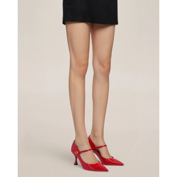 JW PEI Thalina Patent Vegan Leather Pumps in Red | Heels | Luxury Shoes 