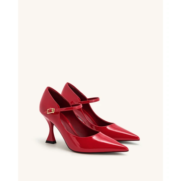 JW PEI Thalina Patent Vegan Leather Pumps in Red | Heels | Luxury Shoes 
