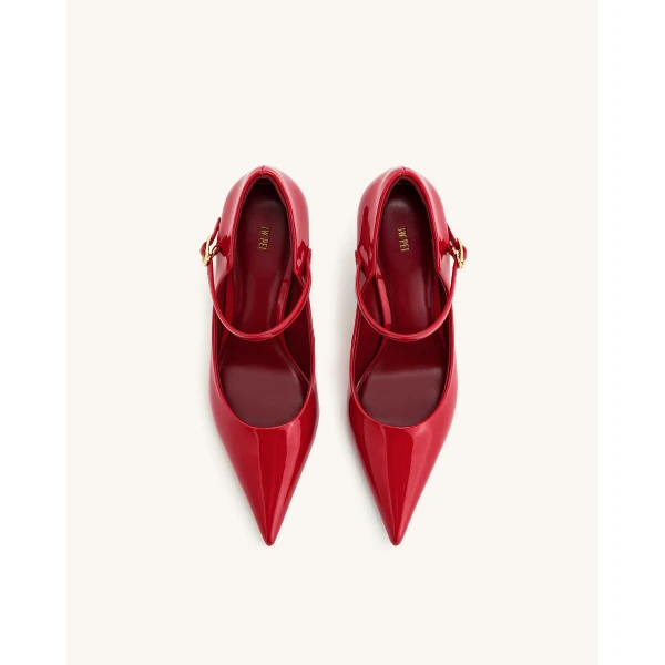 JW PEI Thalina Patent Vegan Leather Pumps in Red | Heels | Luxury Shoes 