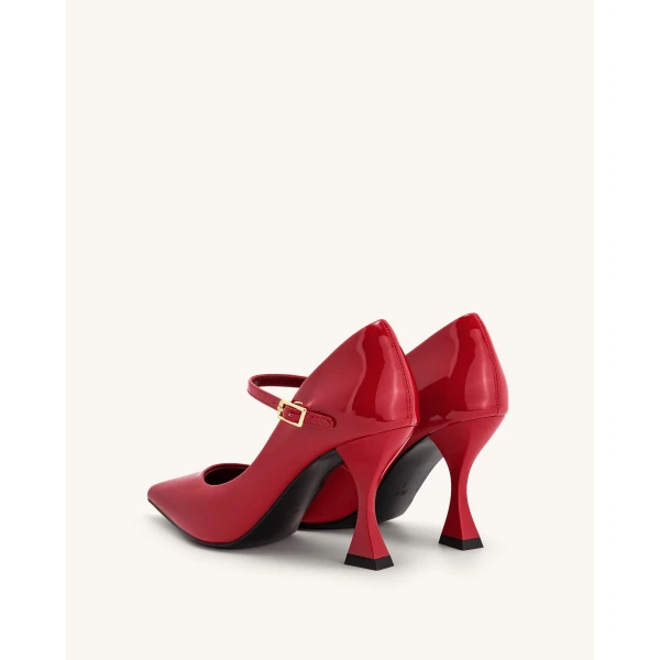 JW PEI Thalina Patent Vegan Leather Pumps in Red | Heels | Luxury Shoes 