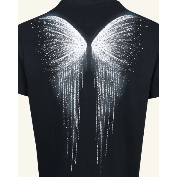 JW PEI The Gothic Silver Wing Cascade Tee in Black | Tops | Luxury Shoes 