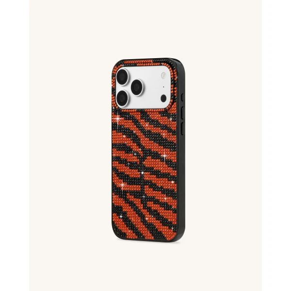 JW PEI Tiger Stripe Artificial Crystal Phone Case in Black | Phone Cases | Luxury Shoes 