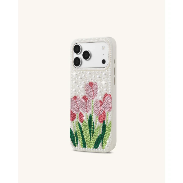 JW PEI Tulip Faux Pearl Phone Case in White | Phone Cases | Luxury Shoes 