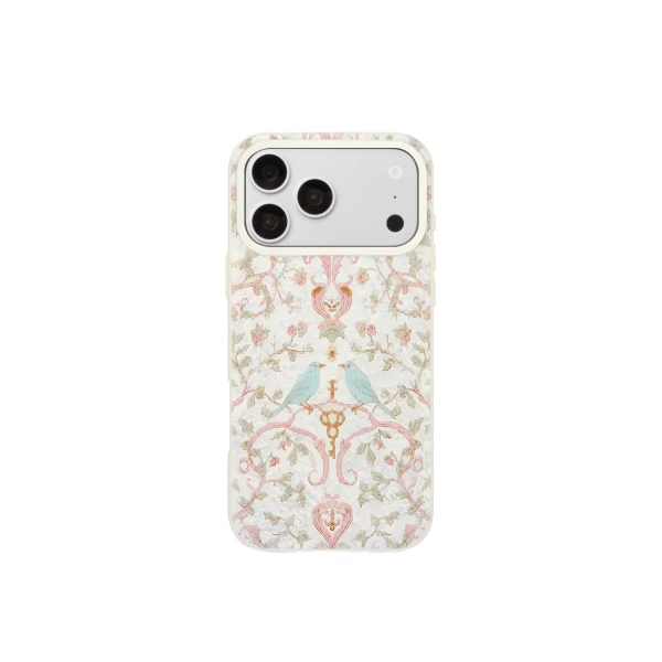 JW PEI Vintage Romance Bird Pearl Shell Phone Case in White | Phone Cases | Luxury Shoes 