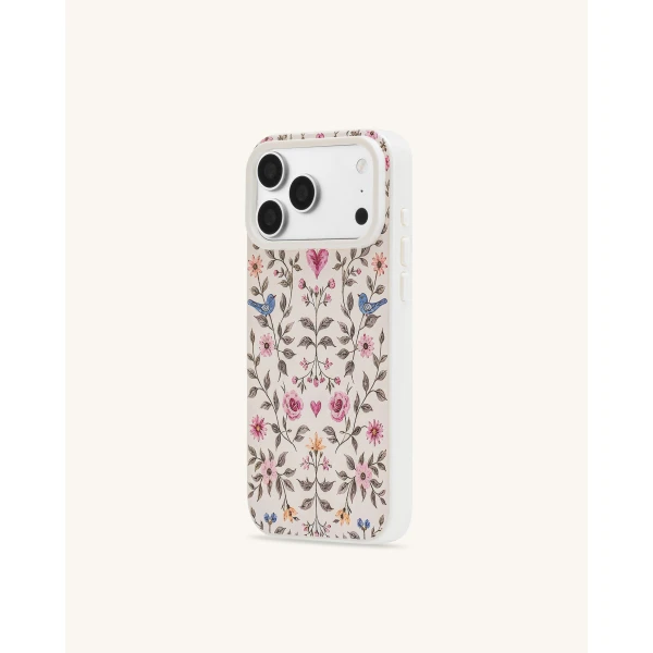 JW PEI Vintage Romance Floral Bird Phone Case in White | Phone Cases | Luxury Shoes 