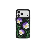 JW PEI Violet Artificial Crystal Flower Phone Case in Black | Phone Cases | Luxury Shoes 