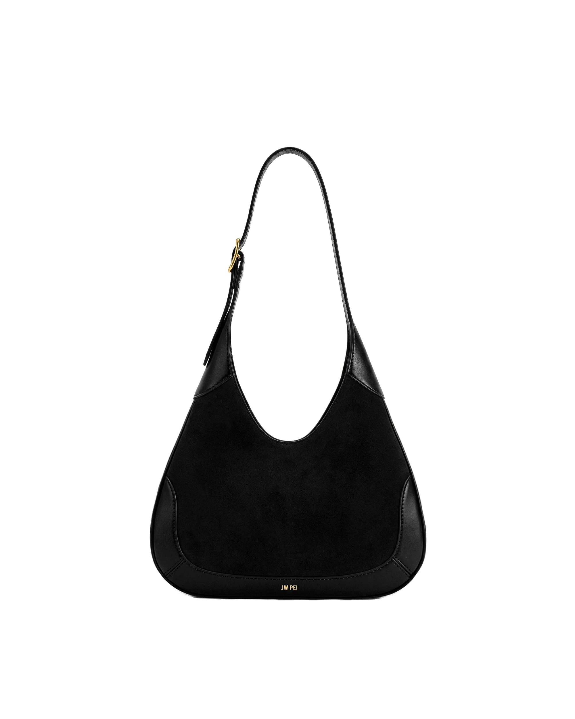 JW PEI Willow Faux Suede Trim Hobo Bag in Black JW PEI Willow Faux Suede Trim Hobo Bag in Black | Shoulder & Crossbody Bags | Luxury Shoes