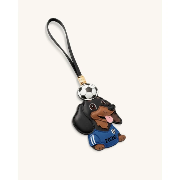 JW PEI World Cup Dachshund Soccer Ball Bag Charm in Blue | Bag Charms | Luxury Shoes 