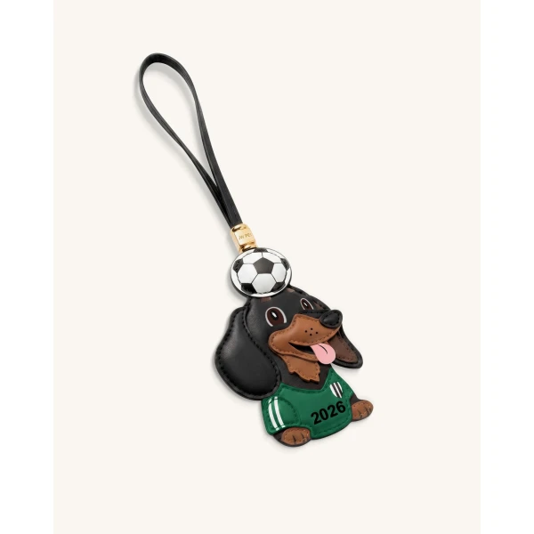 JW PEI World Cup Dachshund Soccer Ball Bag Charm in Green | Bag Charms | Luxury Shoes 