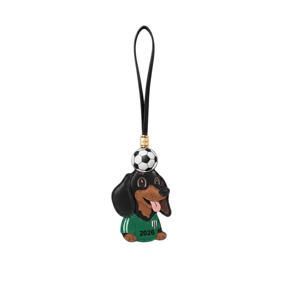JW PEI World Cup Dachshund Soccer Ball Bag Charm in Green | Bag Charms | Luxury Shoes 