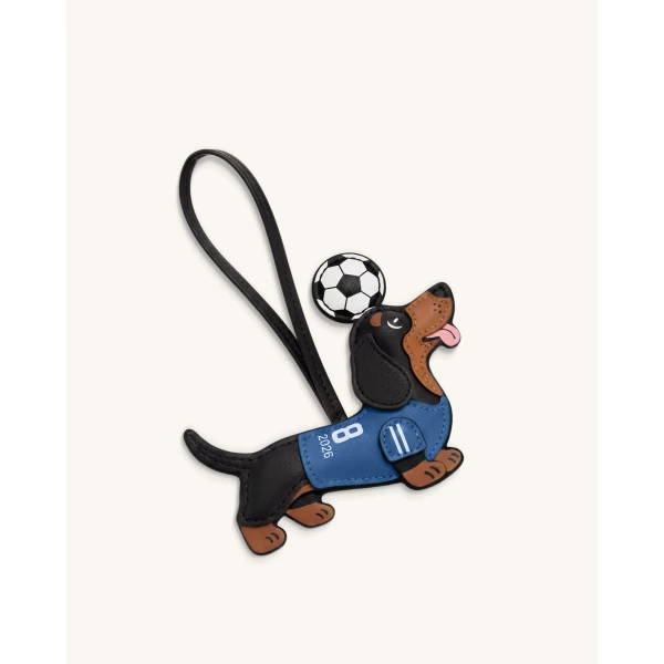 JW PEI World Cup Dachshund Soccer Jersey Bag Charm in Blue | Bag Charms | Luxury Shoes 