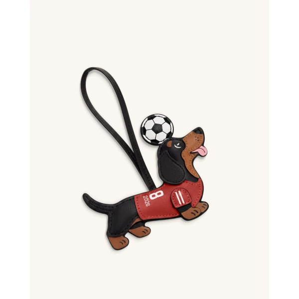 JW PEI World Cup Dachshund Soccer Jersey Bag Charm in Red | Bag Charms | Luxury Shoes 