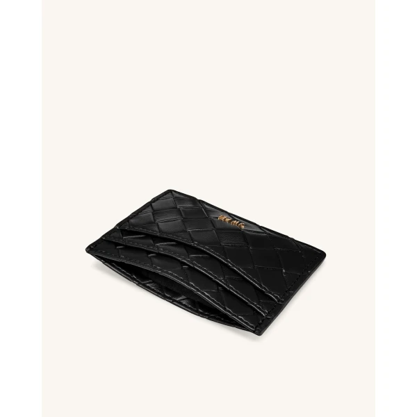 JW PEI Woven Texture Card Holder in Black | Wallets & Purses | Luxury Shoes 