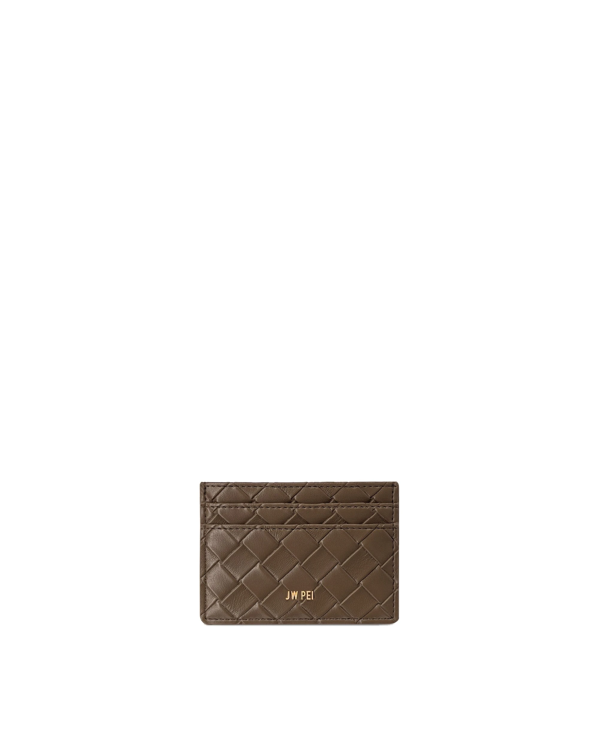 JW PEI Woven Texture Card Holder in Cocoa Brown JW PEI Woven Texture Card Holder in Cocoa Brown | Wallets & Purses | Luxury Shoes