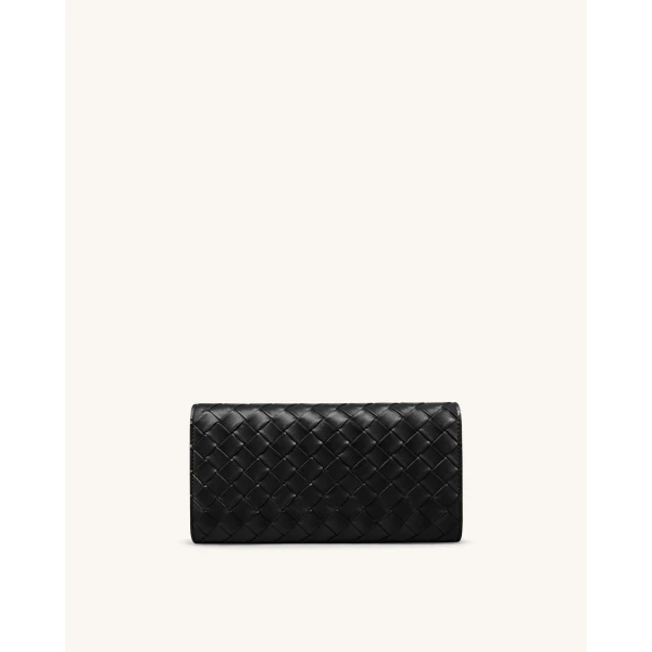 JW PEI Woven Texture Flap Wallet in Black | Wallets & Purses | Luxury Shoes 