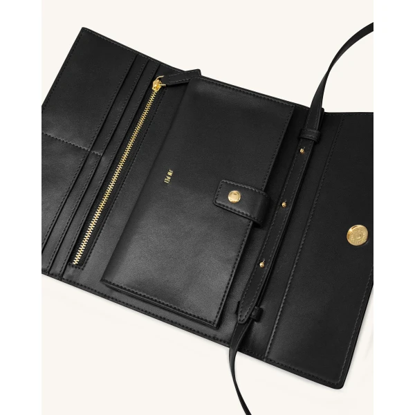 JW PEI Woven Texture Flap Wallet in Black | Wallets & Purses | Luxury Shoes 