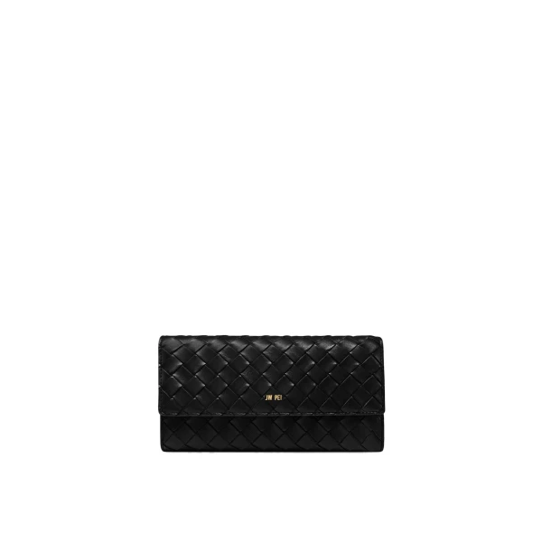 JW PEI Woven Texture Flap Wallet in Black | Wallets & Purses | Luxury Shoes 