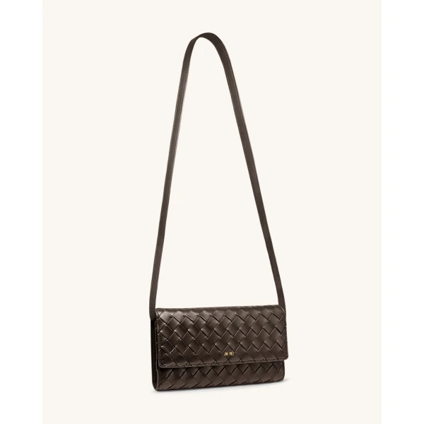 JW PEI Woven Texture Flap Wallet in Chocolate | Wallets & Purses | Luxury Shoes 