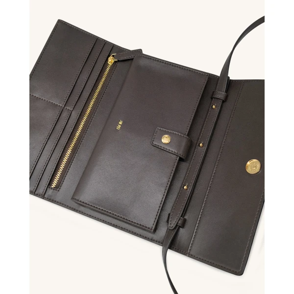 JW PEI Woven Texture Flap Wallet in Chocolate | Wallets & Purses | Luxury Shoes 