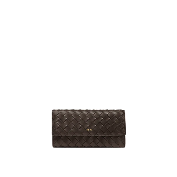 JW PEI Woven Texture Flap Wallet in Chocolate | Wallets & Purses | Luxury Shoes 