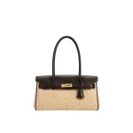 JW PEI Yara Faux Straw Shoulder Bag in Brown | Shoulder & Crossbody Bags | Luxury Shoes 
