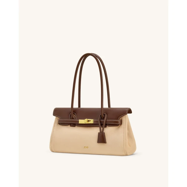 JW PEI Yara Faux Suede Shoulder Bag in Dark Brown | Shoulder & Crossbody Bags | Luxury Shoes 
