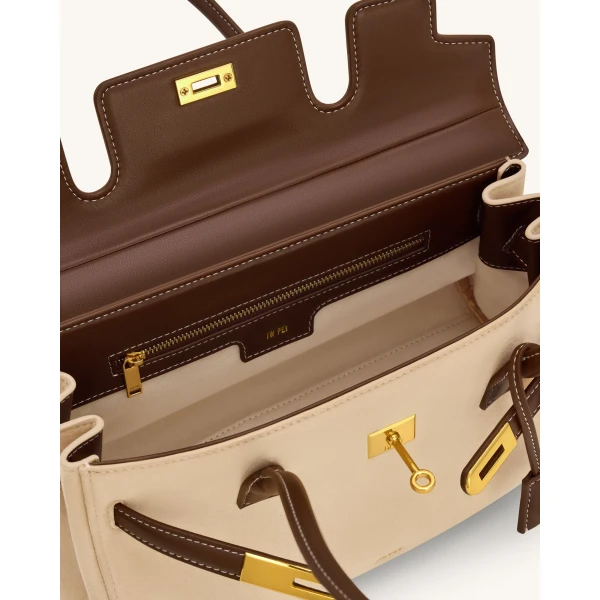 JW PEI Yara Faux Suede Shoulder Bag in Dark Brown | Shoulder & Crossbody Bags | Luxury Shoes 