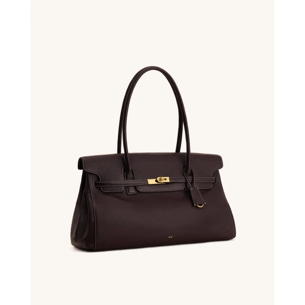 JW PEI Yara Large Shoulder Bag in Dark Brown | Shoulder & Crossbody Bags | Luxury Shoes 