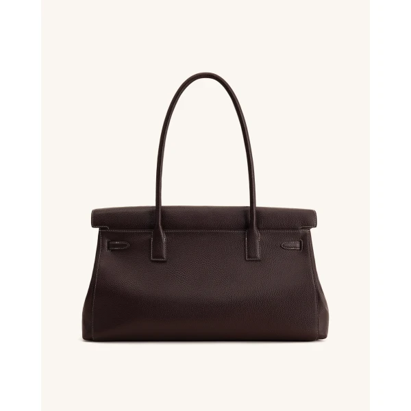 JW PEI Yara Large Shoulder Bag in Dark Brown | Shoulder & Crossbody Bags | Luxury Shoes 