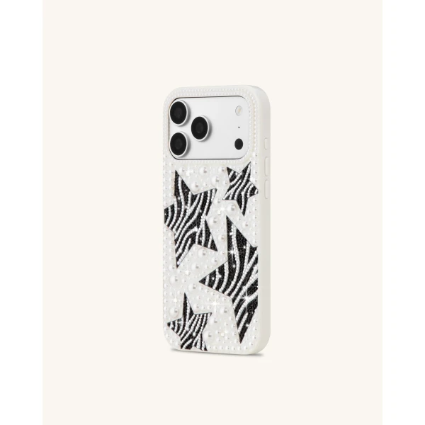 JW PEI Zebra Star Pearl Phone Case in White | Phone Cases | Luxury Shoes 