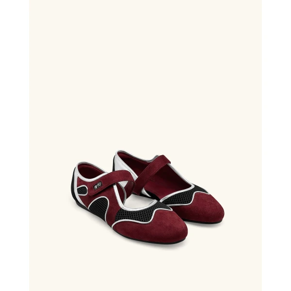 JW PEI Zoe Mary Jane Flats in Burgundy Black | Flats | Luxury Shoes 
