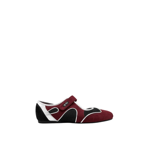 JW PEI Zoe Mary Jane Flats in Burgundy Black | Flats | Luxury Shoes 