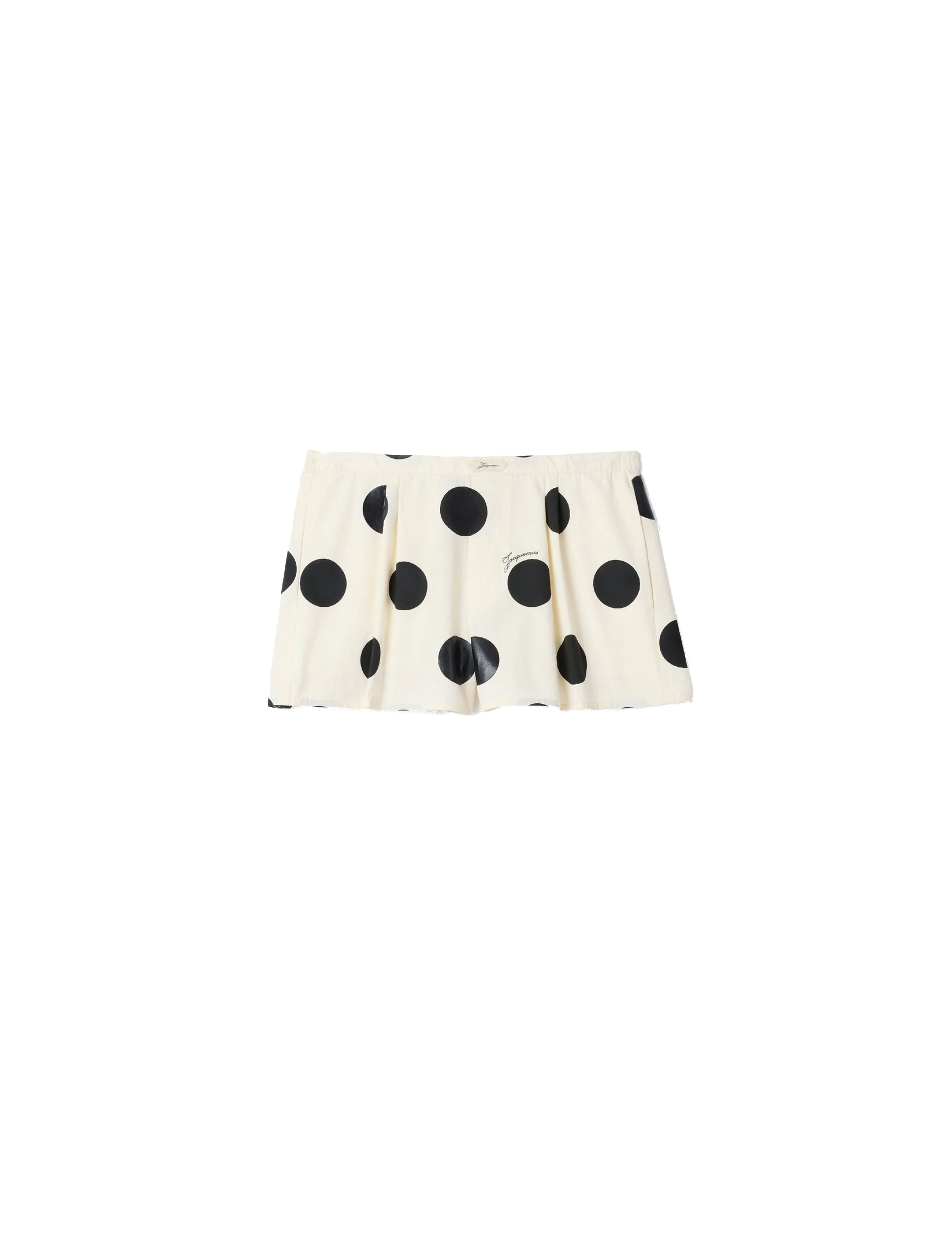 Jacquemus-The-Amelo-Shorts-in-Print-Dots-Logo-Off-White-coveti-white Jacquemus Amelo Shorts