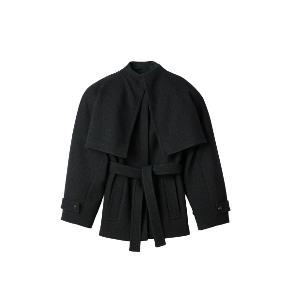 The Bolero Peacoat in Dark Grey